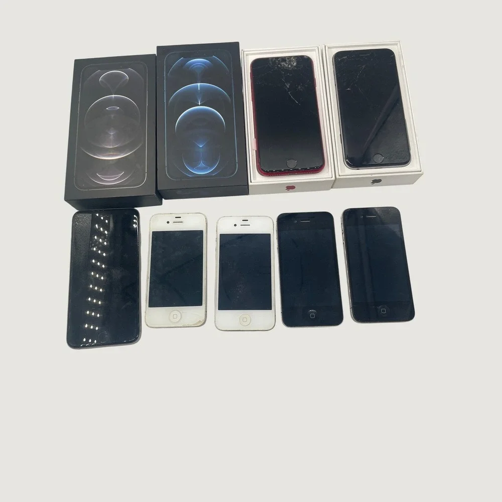 Apple iPhone Lot 7 Phones iPhone 4 A1332 A1349 iPhone S Red Silver Black White